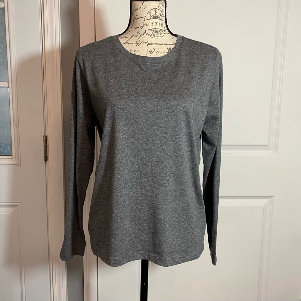Lands' End Gray Supima Cotton Long Sleeve Tee‎ Medium/M E